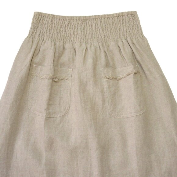 NWT Nomad The Label Aurora Maxi in Flax Beige Linen Pull-on Skirt XS - Picture 3 of 7